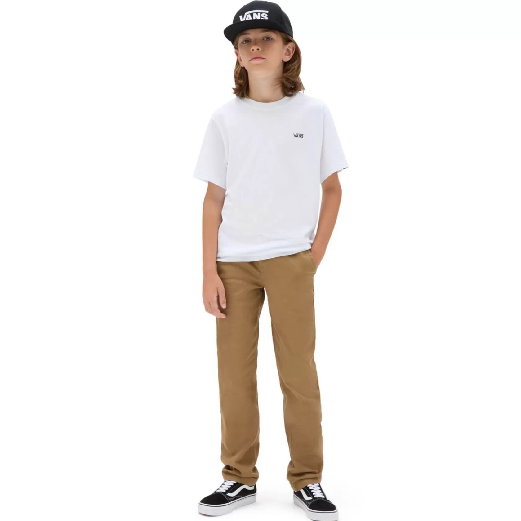 Vans Ropa Para Chicos (8-14 Años)<Camiseta Con Logotipo En El Lado Izquierdo Del Pecho De Nino (8-14 Anos) Blanco