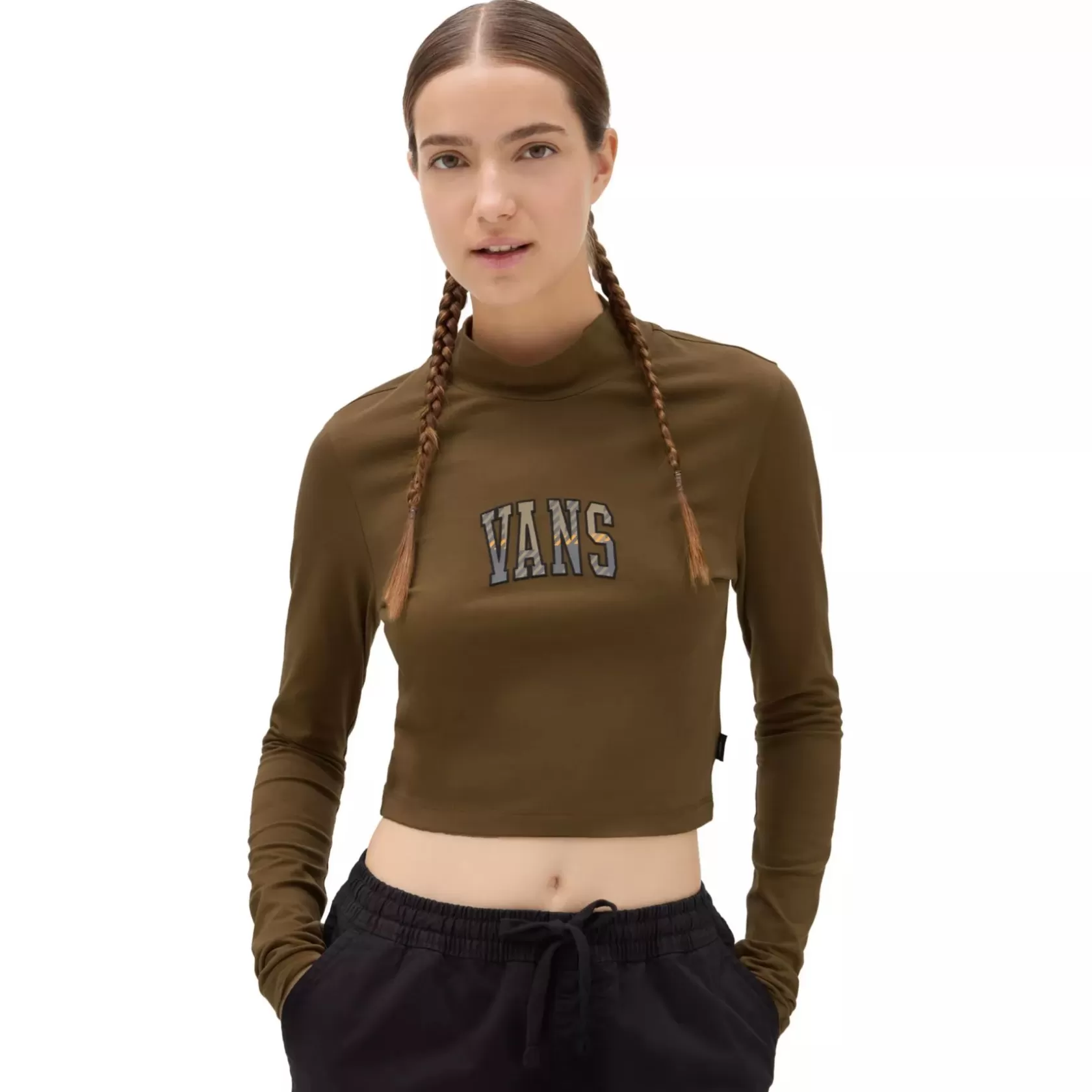Vans Camisetas<Camiseta Corta De Manga Larga Con Cuello Perkins Varsity V Marron