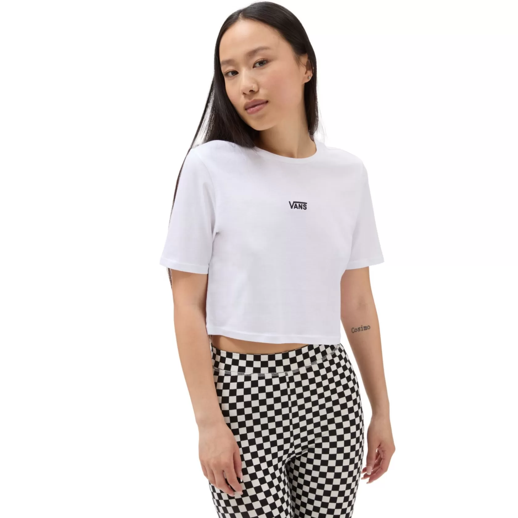 Vans Camisetas<Camiseta Corta Deportiva Con Cuello Redondo Flying V Crop Blanco