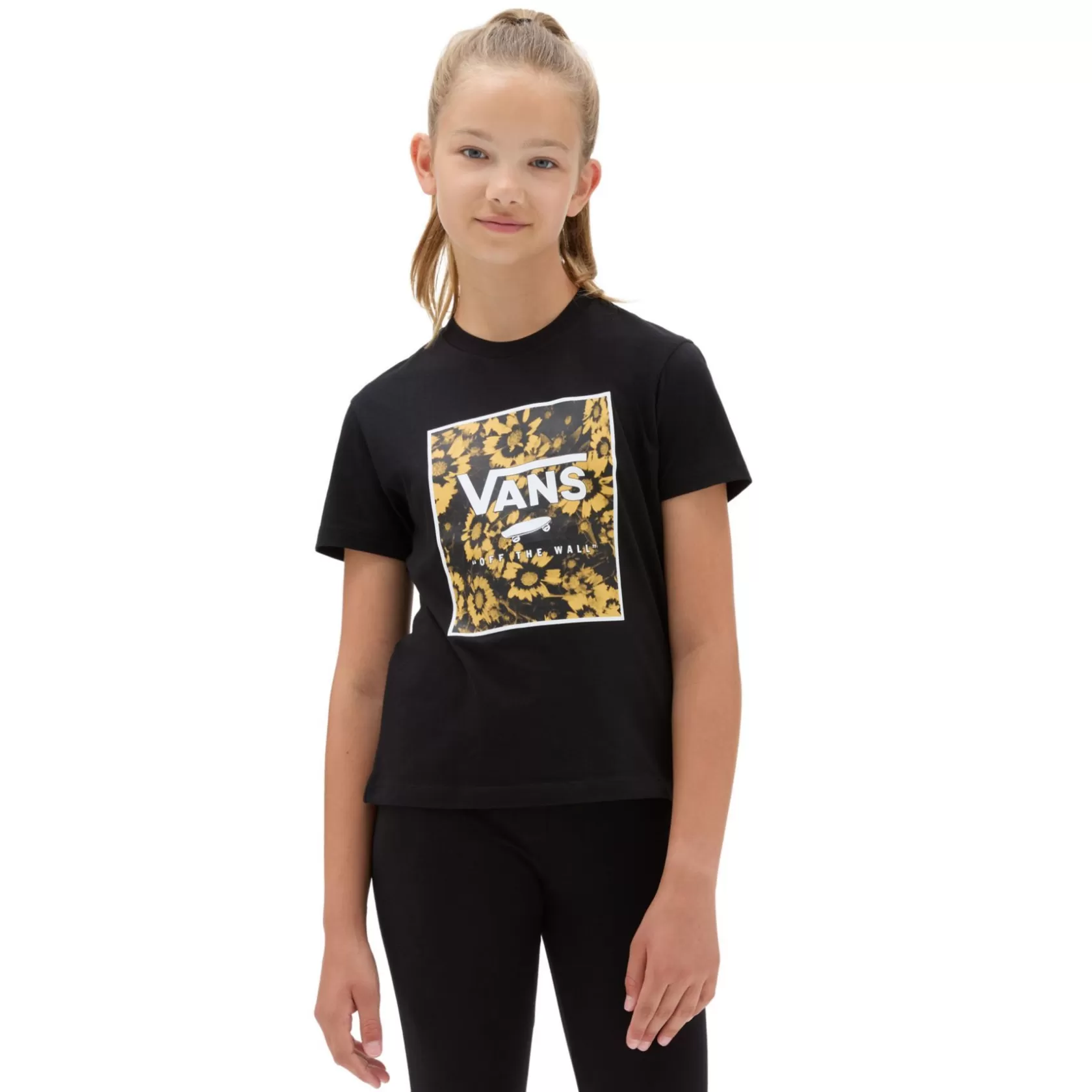 Vans Ropa Para Chicas (8-14 Años)<Camiseta De Cuello Redondo Floral Box De Ninas (8-14 Anos) Negro