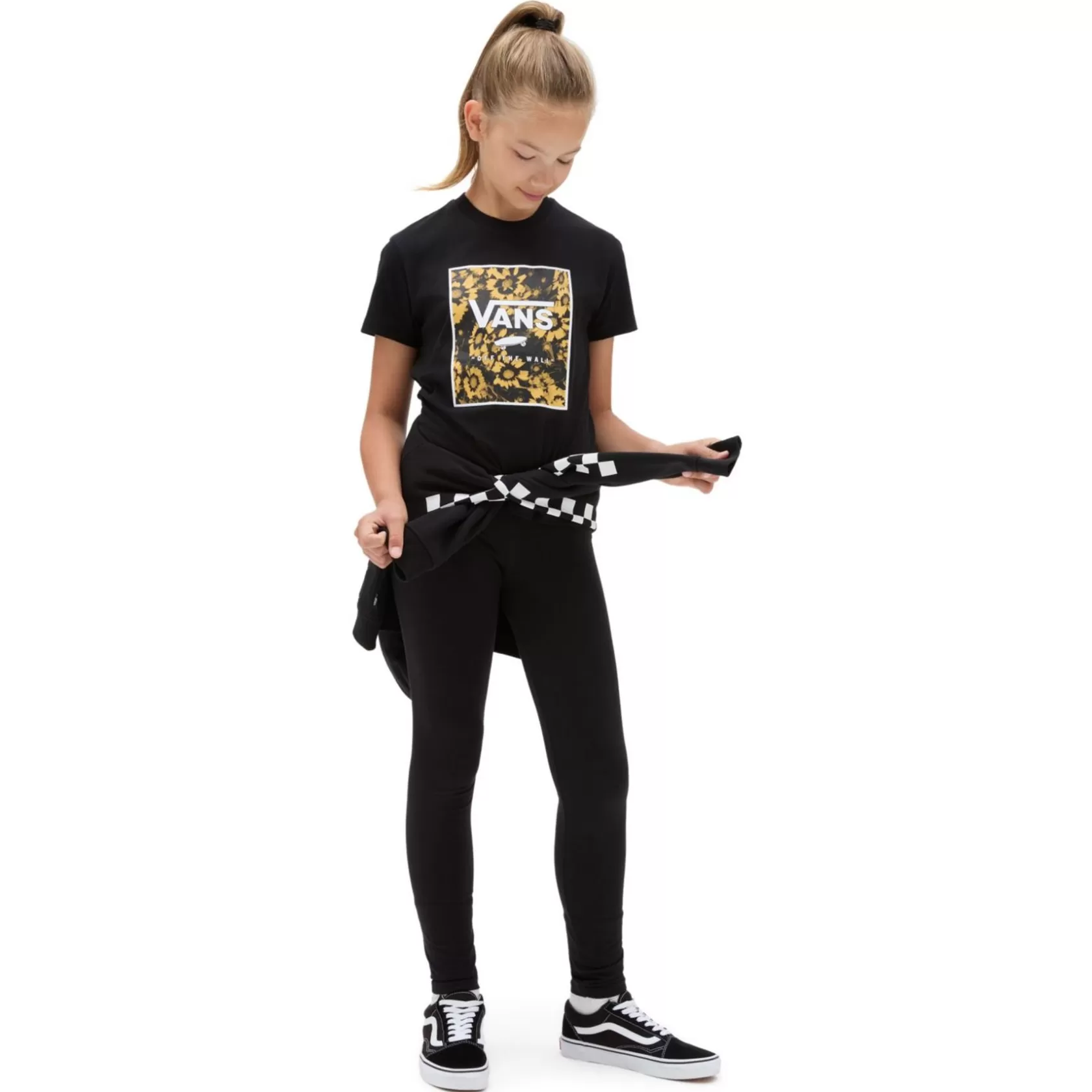 Vans Ropa Para Chicas (8-14 Años)<Camiseta De Cuello Redondo Floral Box De Ninas (8-14 Anos) Negro