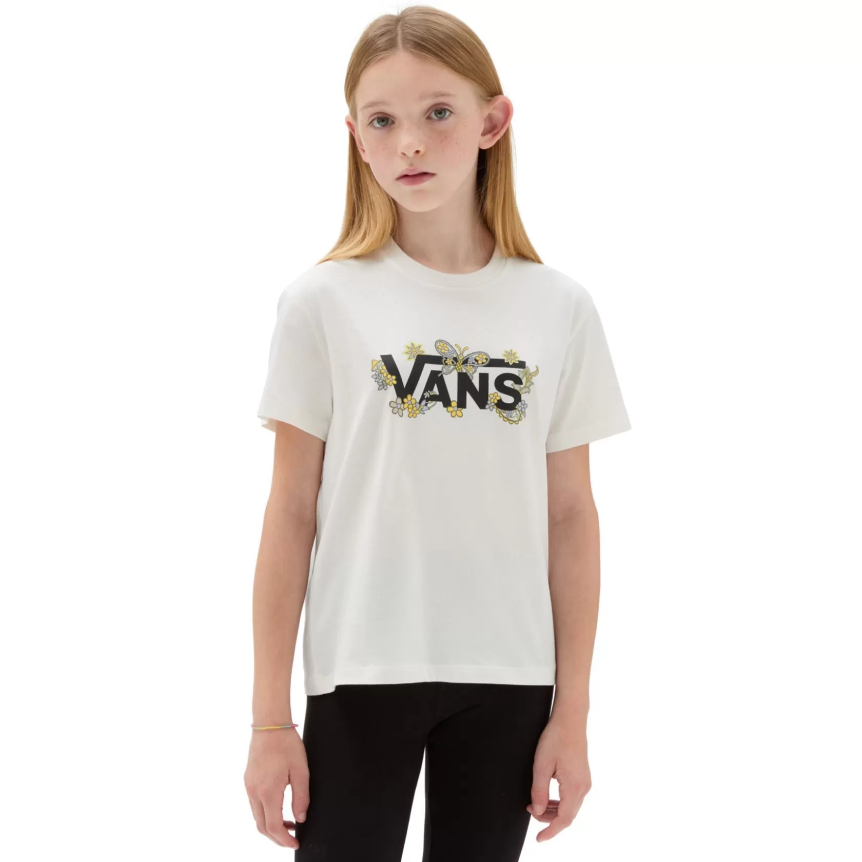 Vans Ropa Para Chicas (8-14 Años)<Camiseta De Cuello Redondo Trippy Floral De Ninas (8-14 Anos) Blanco