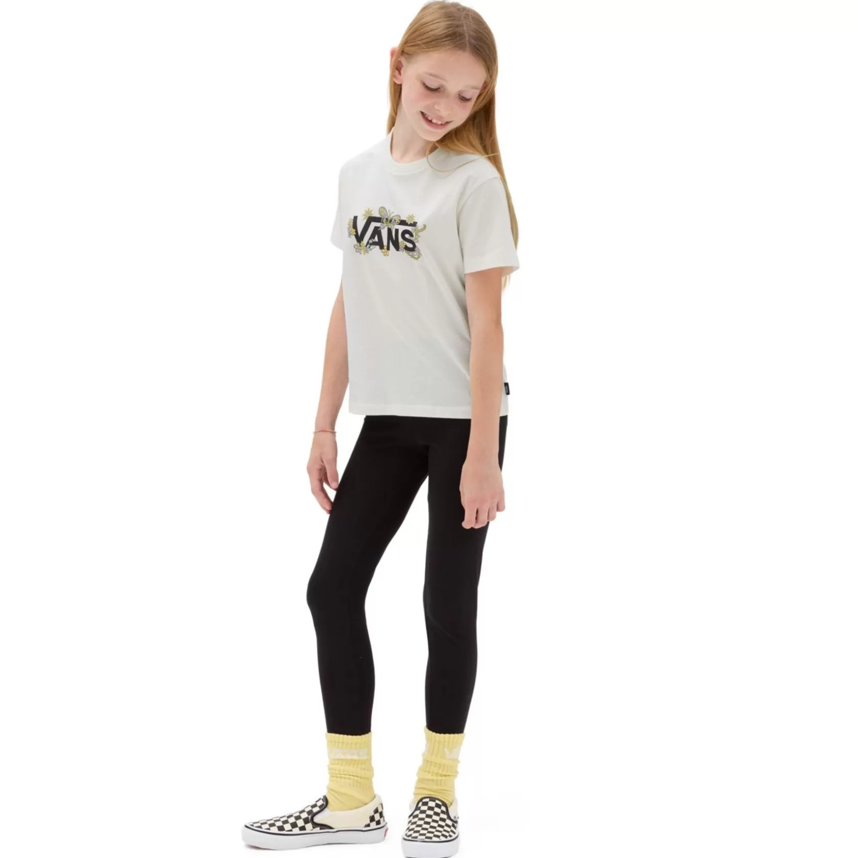 Vans Ropa Para Chicas (8-14 Años)<Camiseta De Cuello Redondo Trippy Floral De Ninas (8-14 Anos) Blanco
