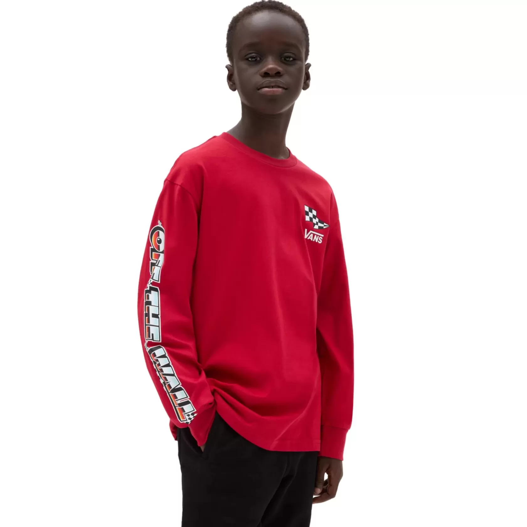 Vans Ropa Para Chicos (8-14 Años)<Camiseta De Manga Larga Hole Shot De Niños (8-14 Anos) Rojo