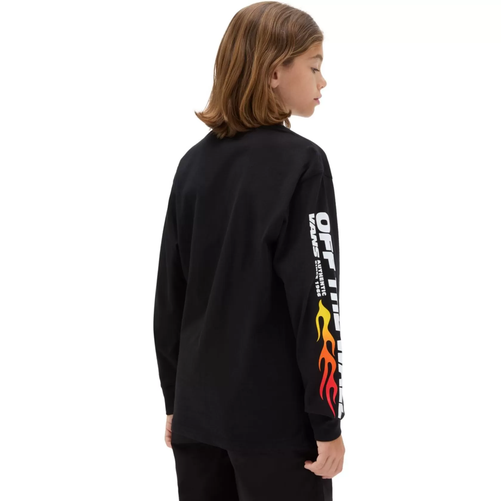 Vans Ropa Para Chicos (8-14 Años)<Camiseta De Manga Larga Up In Flames De Niños (8-14 Anos) Negro