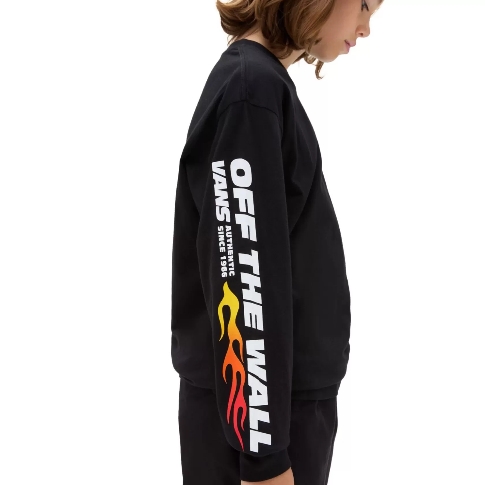 Vans Ropa Para Chicos (8-14 Años)<Camiseta De Manga Larga Up In Flames De Niños (8-14 Anos) Negro