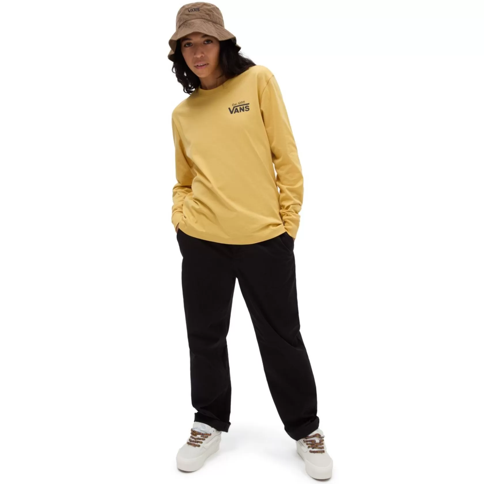 Vans Camisetas<Camiseta De Manga Larga Y Corte Masculino Floral Scent Amarillo