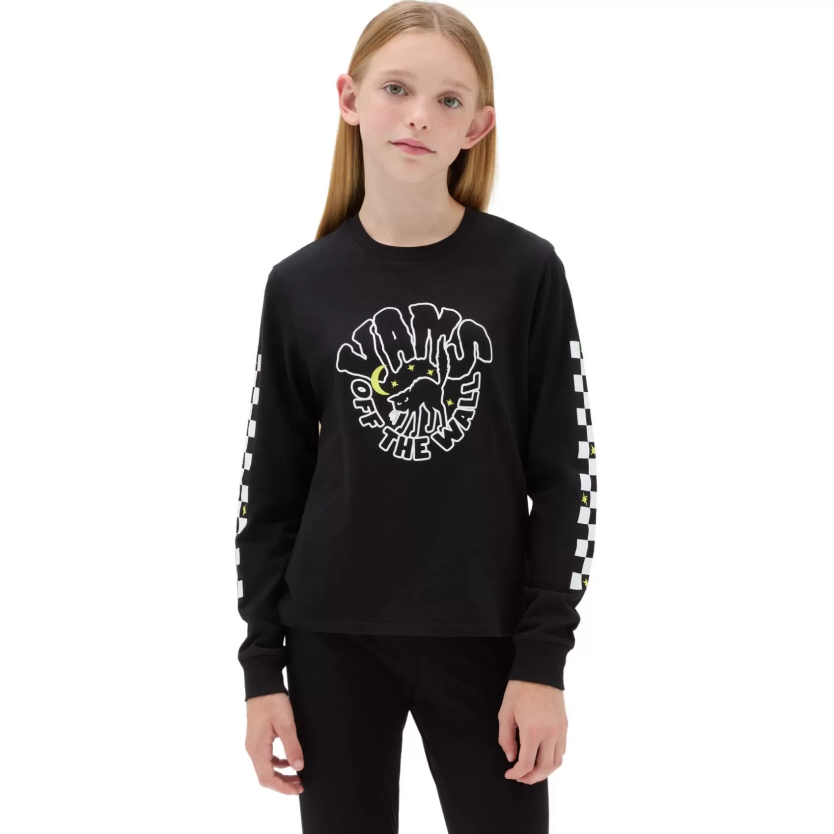 Vans Ropa Para Chicas (8-14 Años)<Camiseta De Ninas Corta De Manga Larga Here Kitty (8-14 Anos) Negro