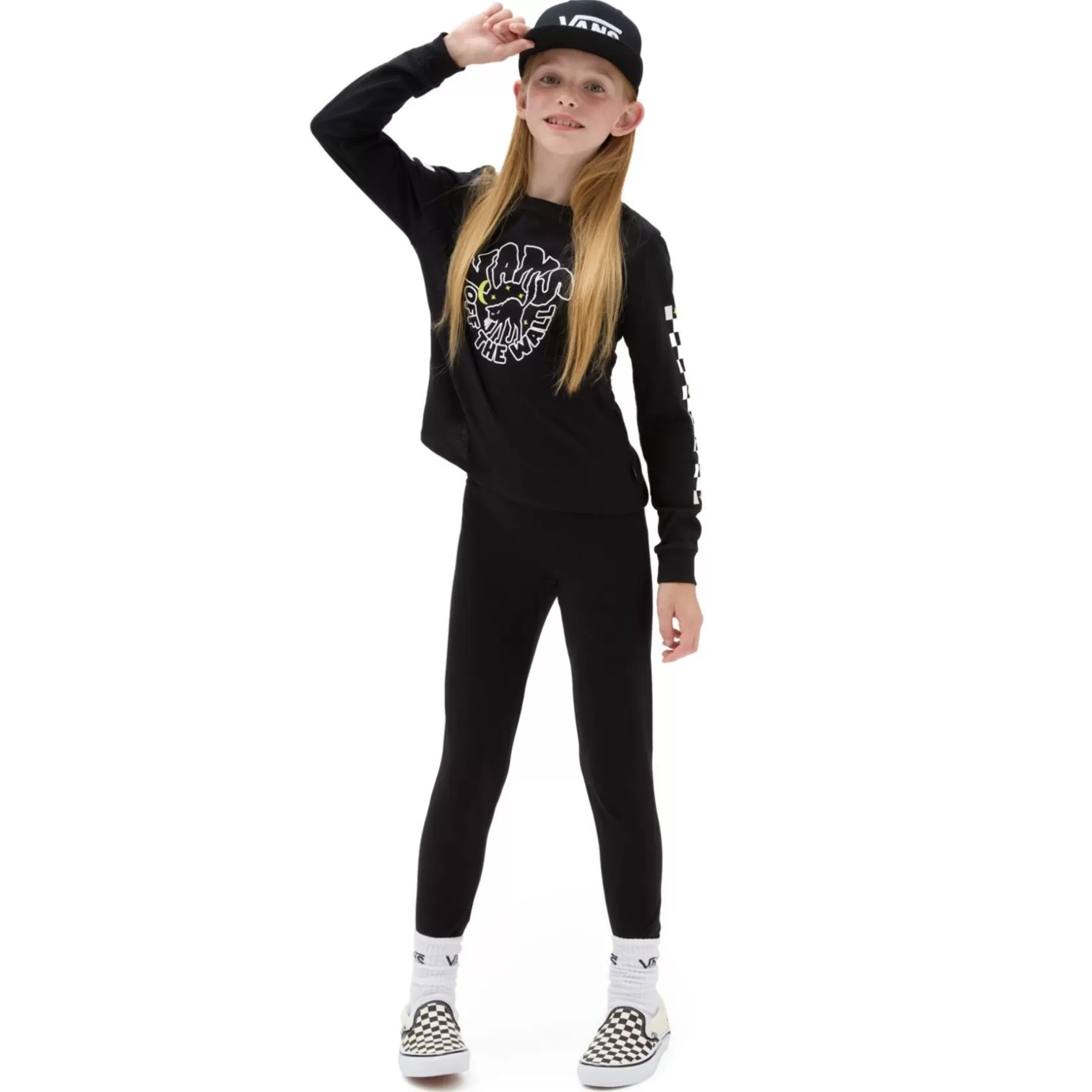 Vans Ropa Para Chicas (8-14 Años)<Camiseta De Ninas Corta De Manga Larga Here Kitty (8-14 Anos) Negro