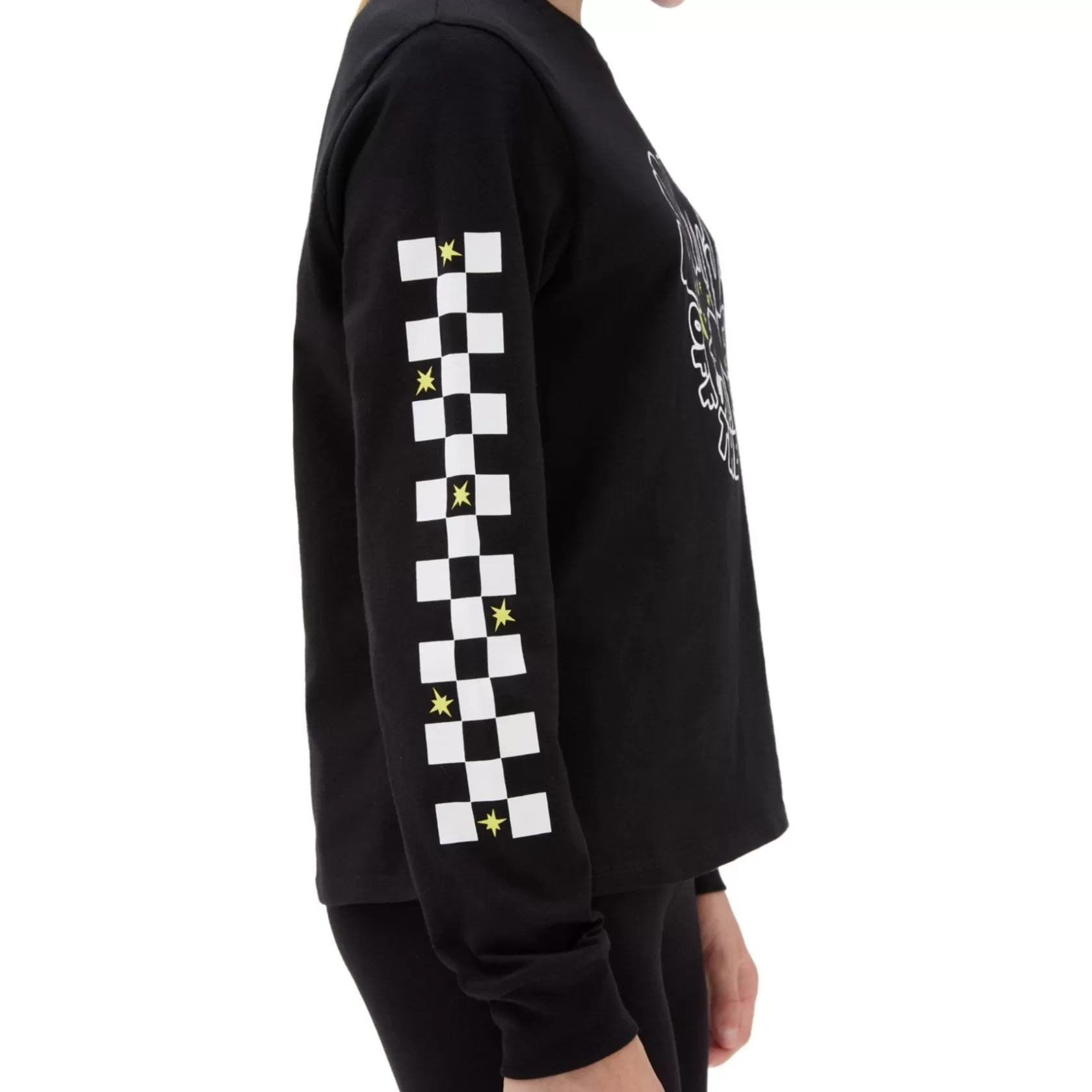 Vans Ropa Para Chicas (8-14 Años)<Camiseta De Ninas Corta De Manga Larga Here Kitty (8-14 Anos) Negro