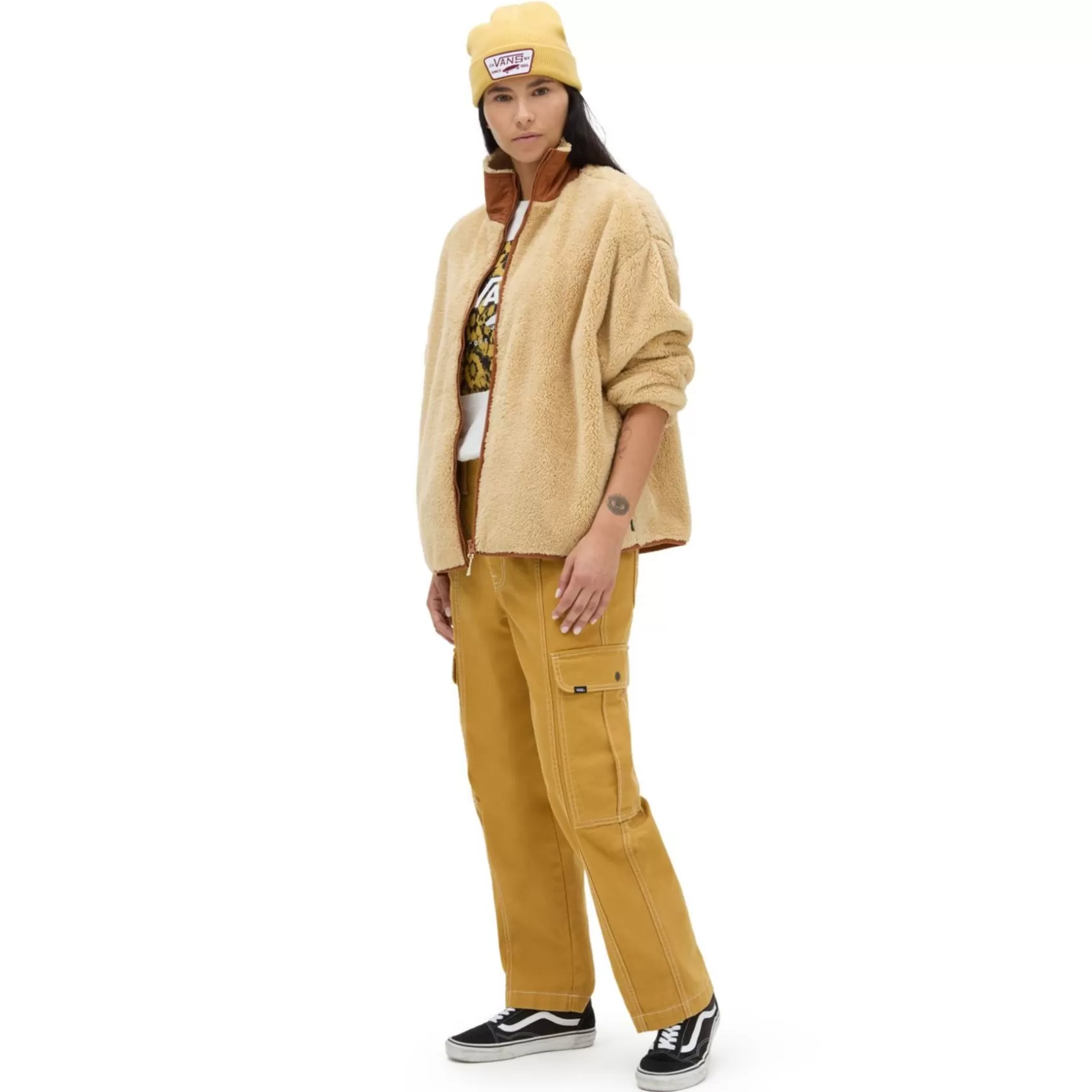 Vans Sudaderas<Chaqueta Con Cierre Integral De Cremallera Y Cuello Alto Vista Beis