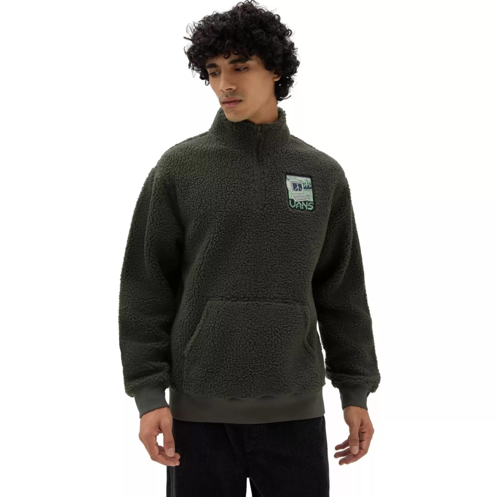 Vans Sudaderas<Forro Polar Martin De Borreguillo Con Cremallera De Cuarto Verde