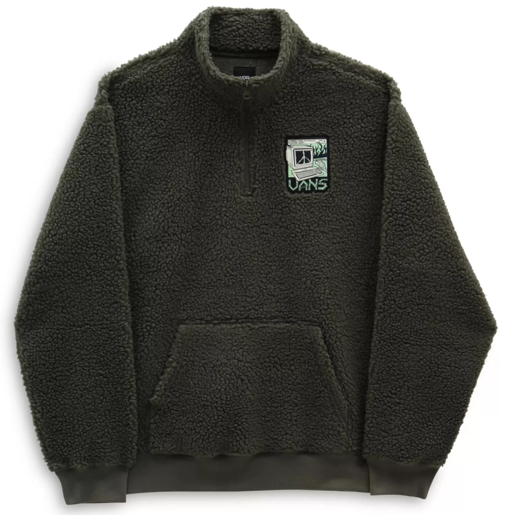 Vans Sudaderas<Forro Polar Martin De Borreguillo Con Cremallera De Cuarto Verde