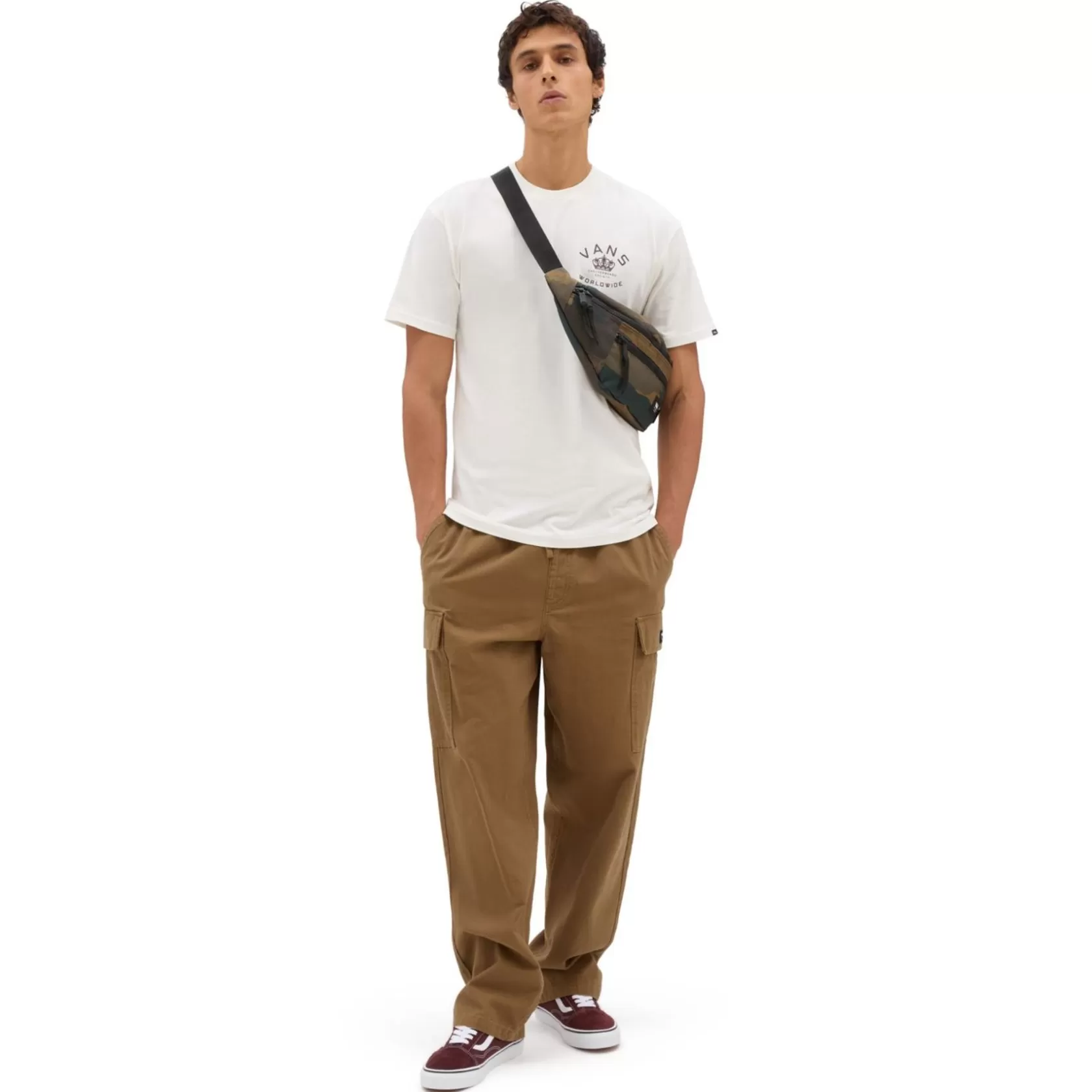 Vans Pantalones Y Vaqueros<Pantalones Cargo Range De Corte Holgado Y Tiro Caido Con Cinturilla Elastica Marron