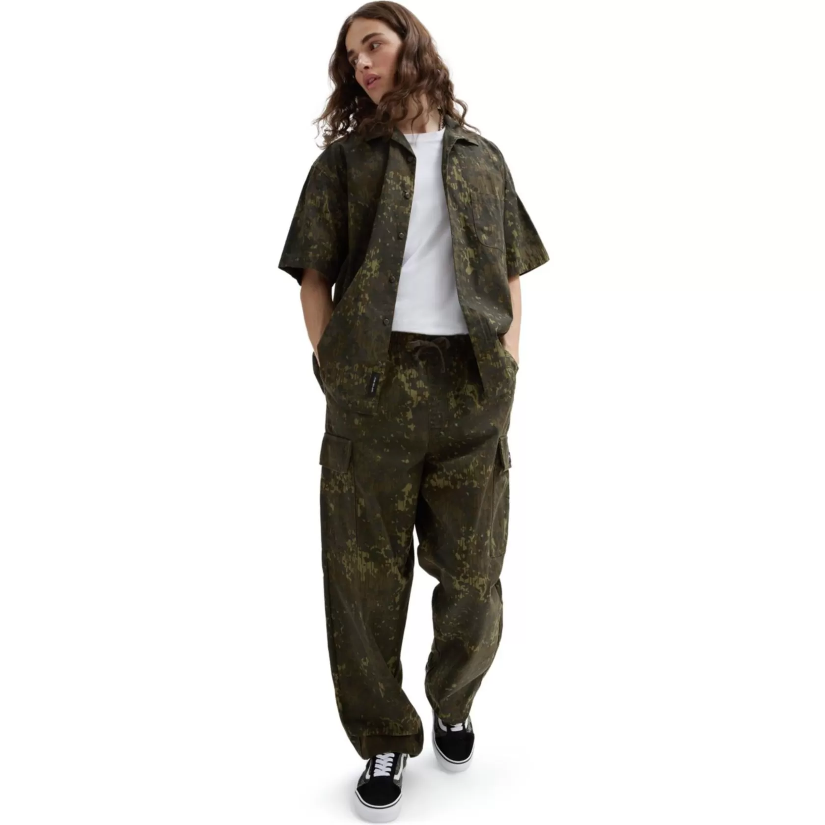 Vans Pantalones Y Vaqueros<Pantalones Cargo Range De Corte Holgado Y Tiro Caido Con Cinturilla Elastica Verde