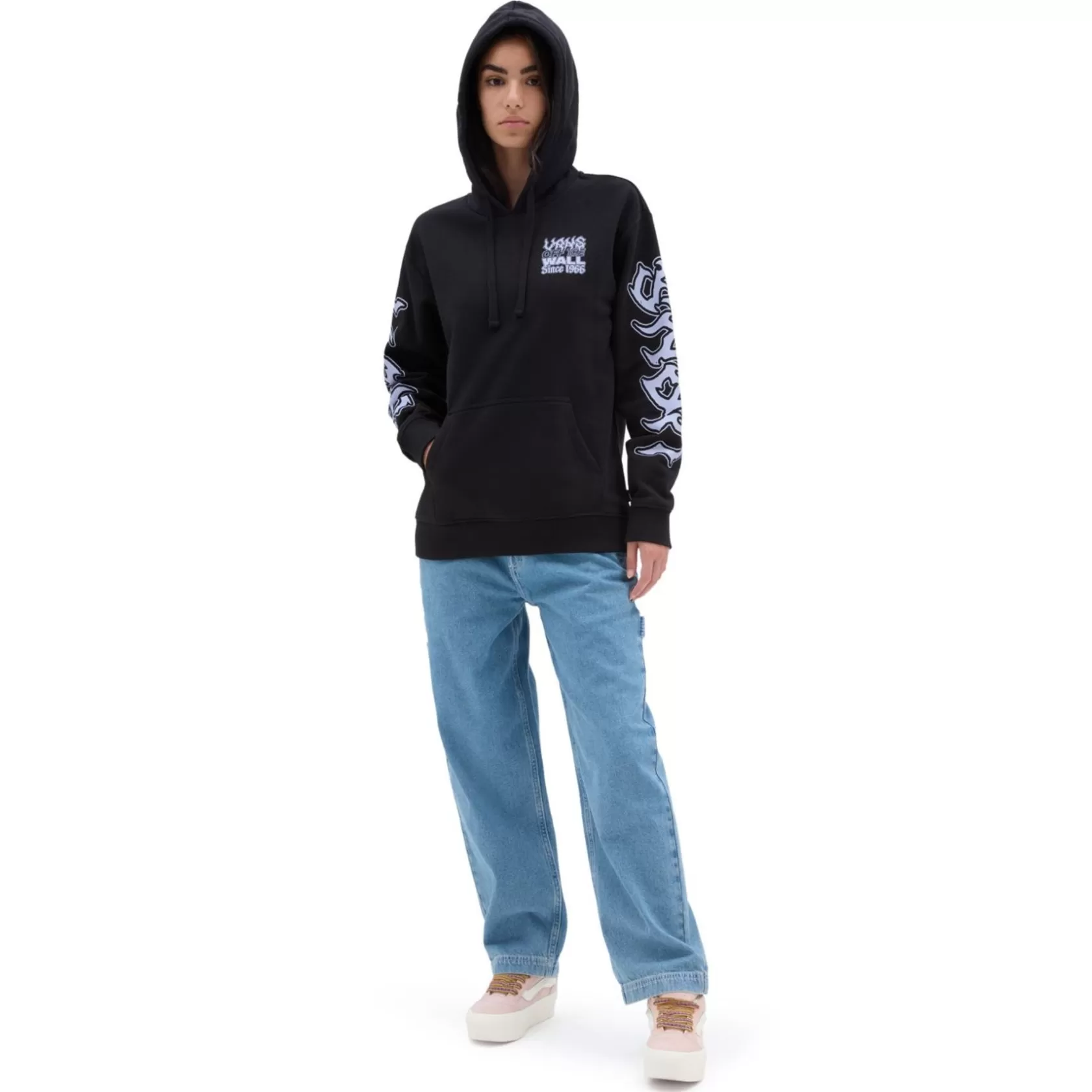 Vans Sudaderas<Sudadera Con Capucha De Corte Boyfriend Manic Type Negro
