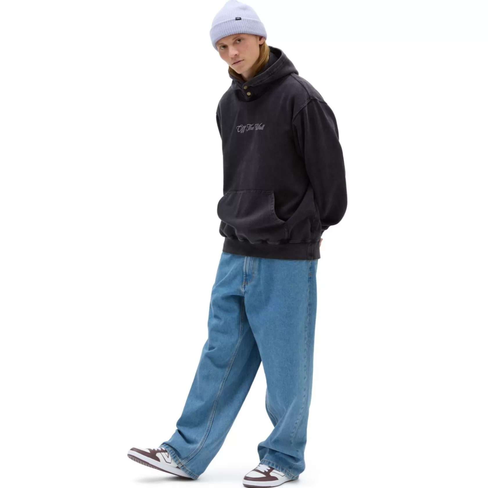 Vans Sudaderas<Sudadera Con Capucha De Corte Holgado Scripted Double Snap Negro