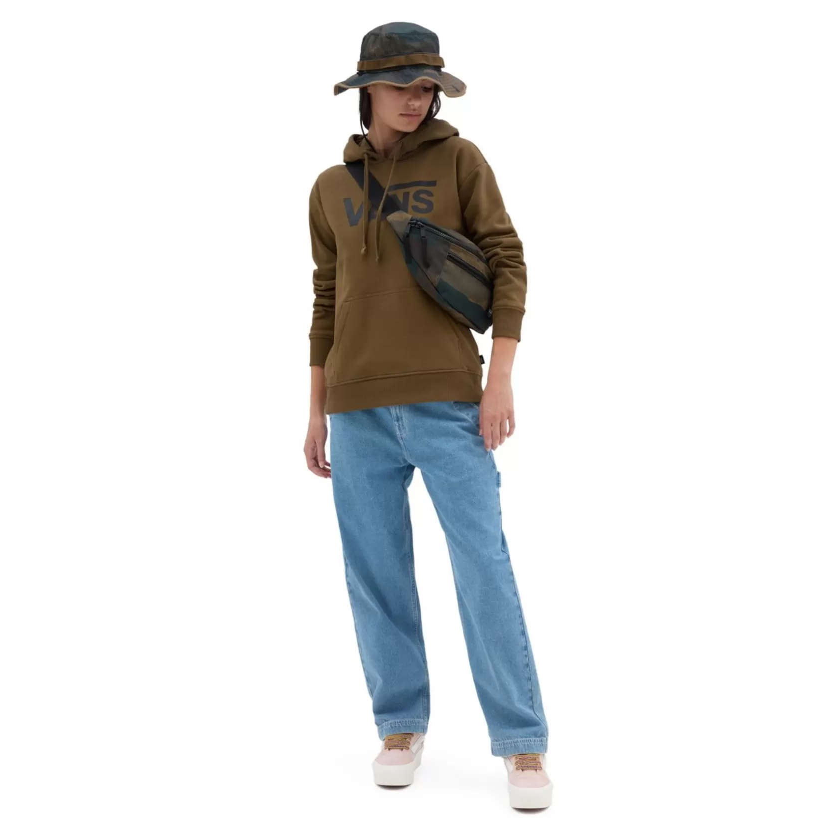 Vans Sudaderas<Sudadera Con Capucha Sin Cierre Classic V De Corte Boyfriend Marron