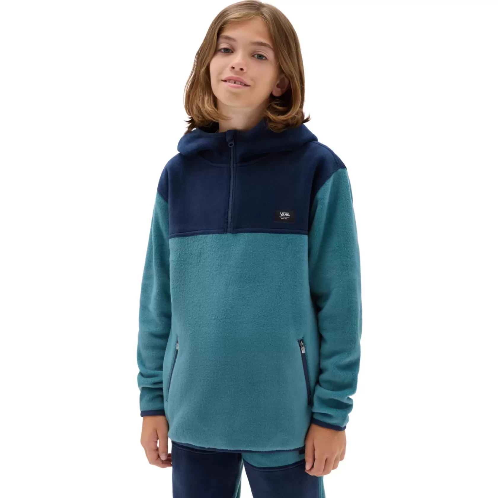 Vans Ropa Para Chicos (8-14 Años)<Sudadera Con Capucha Y Cremallera De 1/4 Color Block De Niños (8-14 Anos) Azul, Verde