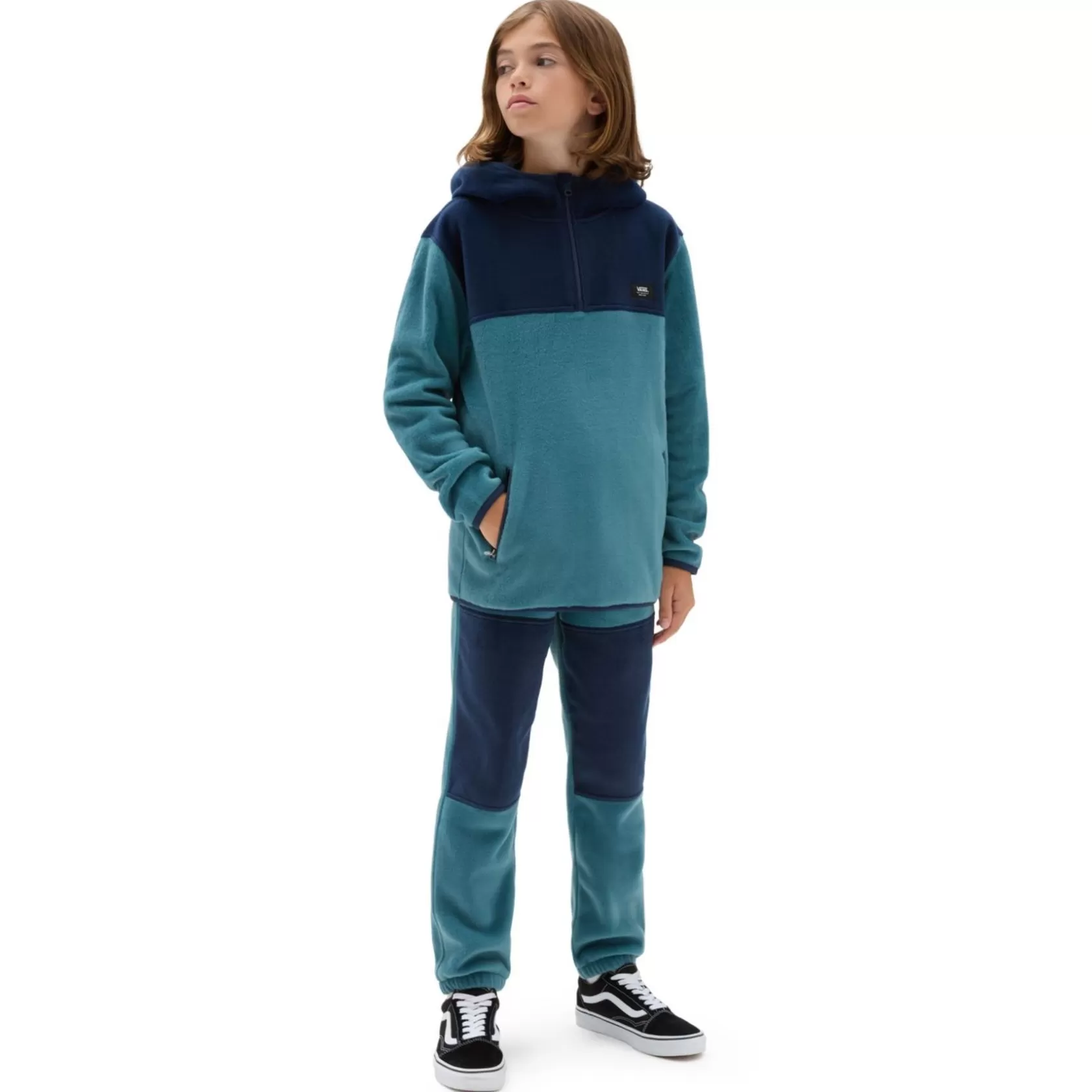 Vans Ropa Para Chicos (8-14 Años)<Sudadera Con Capucha Y Cremallera De 1/4 Color Block De Niños (8-14 Anos) Azul, Verde