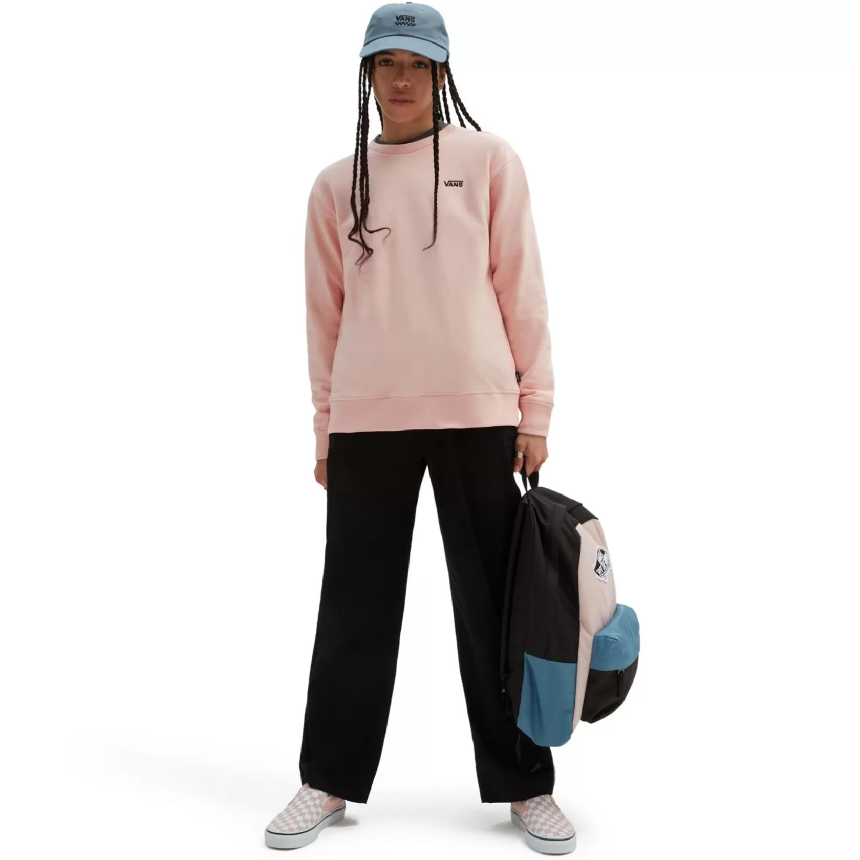 Vans Sudaderas<Sudadera De Cuello Redondo Flying V De Corte Boyfriend Rosa