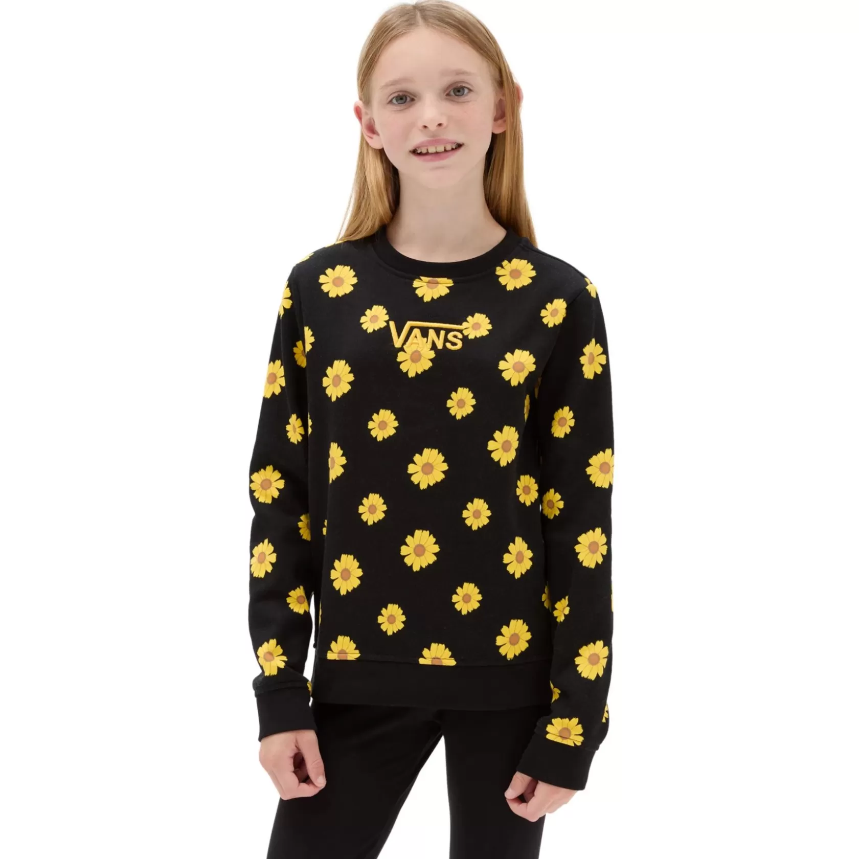 Vans Ropa Para Chicas (8-14 Años)<Sudadera De Cuello Redondo Sunfloral De Ninas (8-14 Anos) Negro