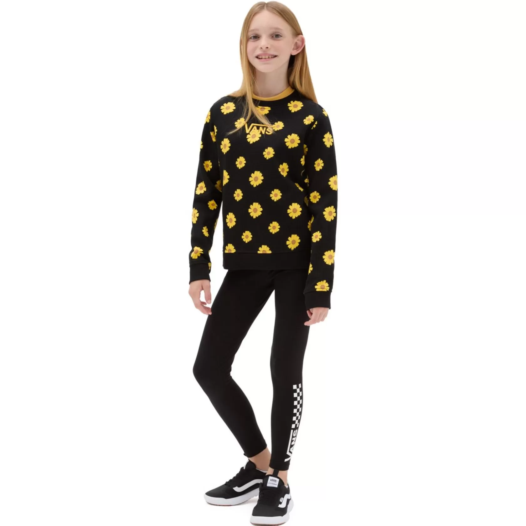 Vans Ropa Para Chicas (8-14 Años)<Sudadera De Cuello Redondo Sunfloral De Ninas (8-14 Anos) Negro
