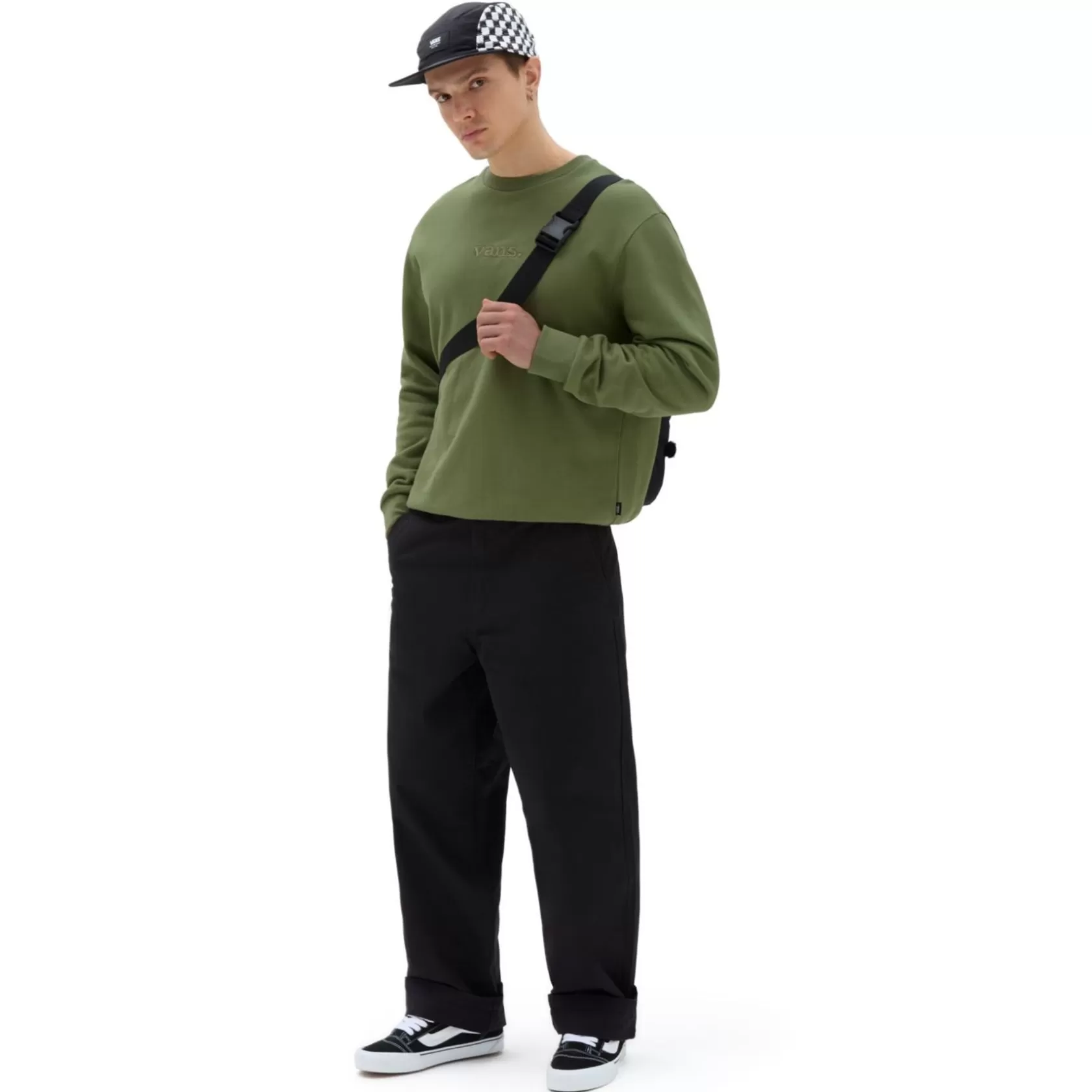 Vans Sudaderas<Sudadera Essential De Cuello Redondo Y Corte Holgado Verde