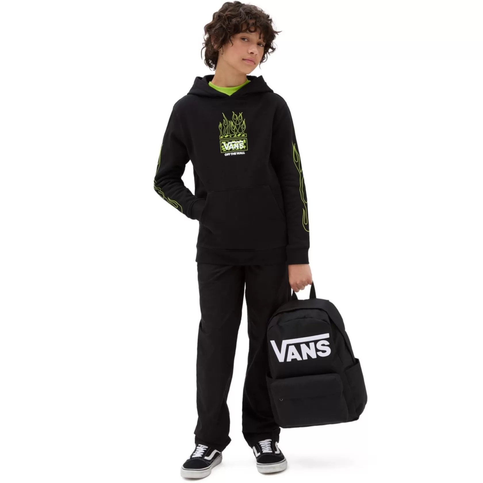 Vans Ropa Para Chicos (8-14 Años)<Sudadera Sin Cierre Con Capucha De Niños Neon Flames (8-14 Anos) Negro
