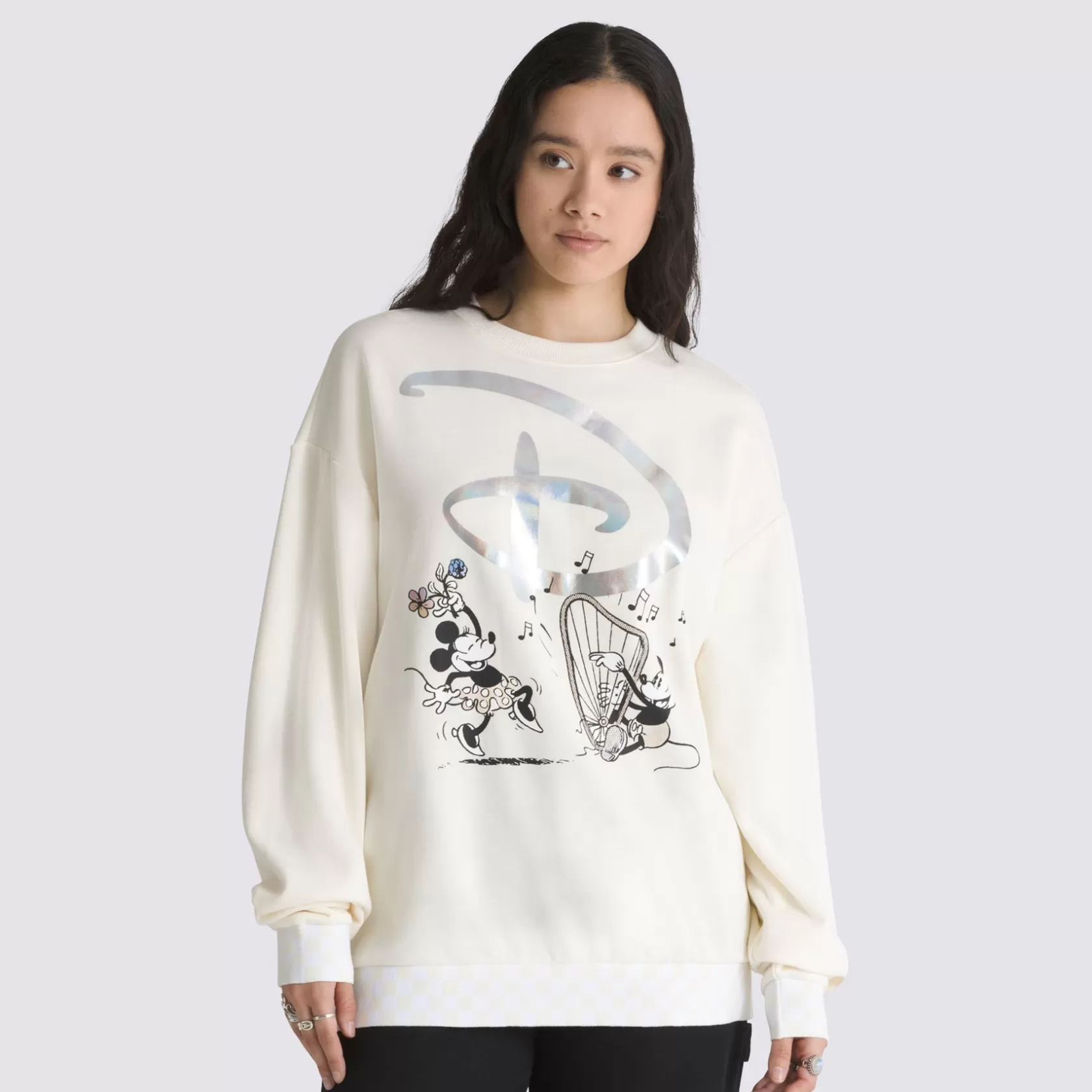 Vans Sudaderas<Sudadera Swan Song Oversized Long Sleeve Crew Disney X Blanco