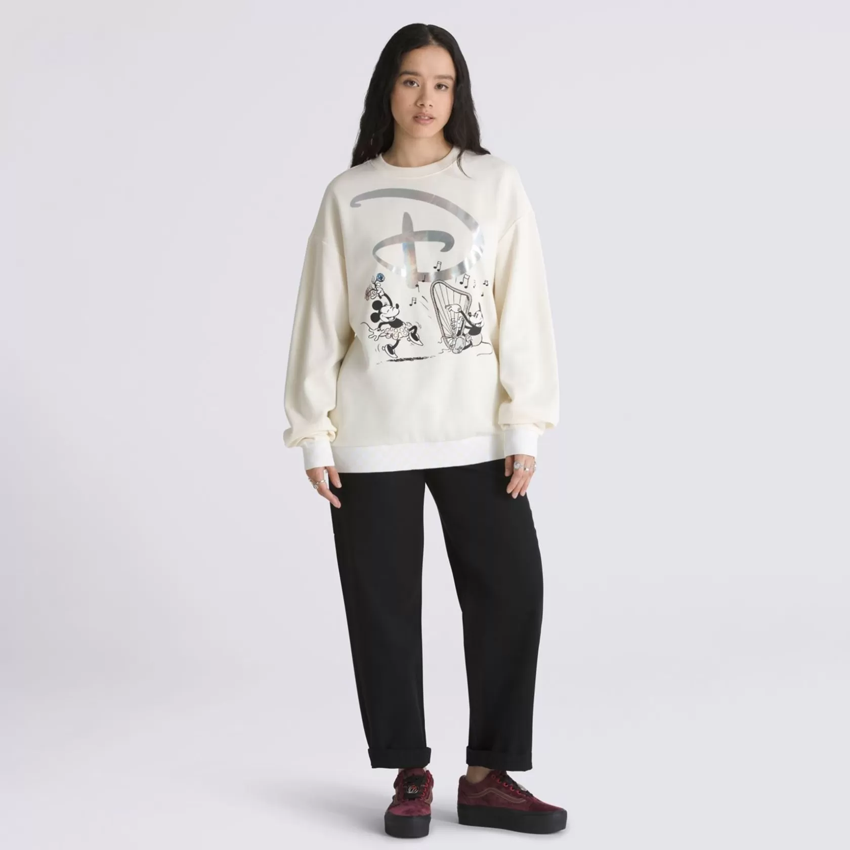 Vans Sudaderas<Sudadera Swan Song Oversized Long Sleeve Crew Disney X Blanco