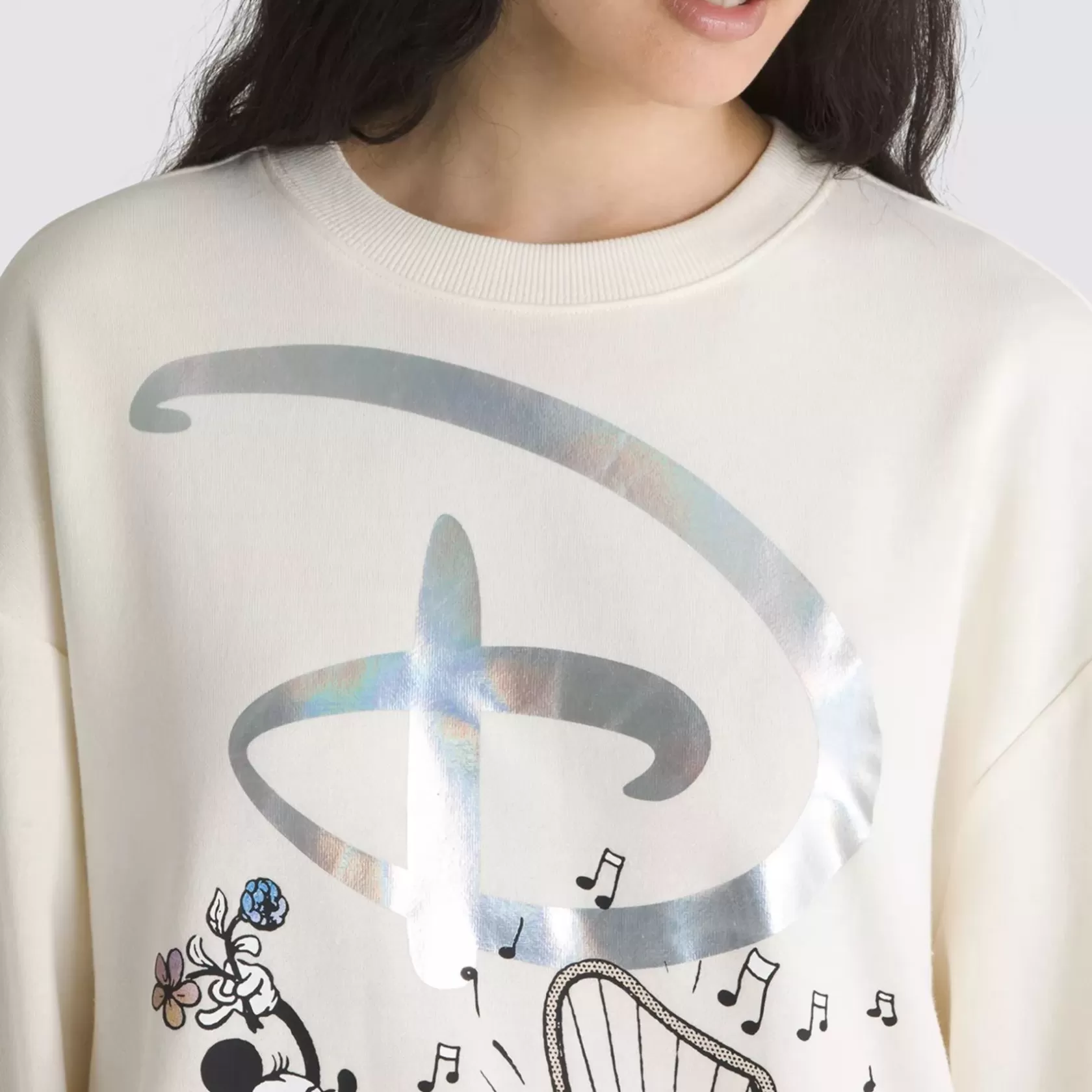 Vans Sudaderas<Sudadera Swan Song Oversized Long Sleeve Crew Disney X Blanco