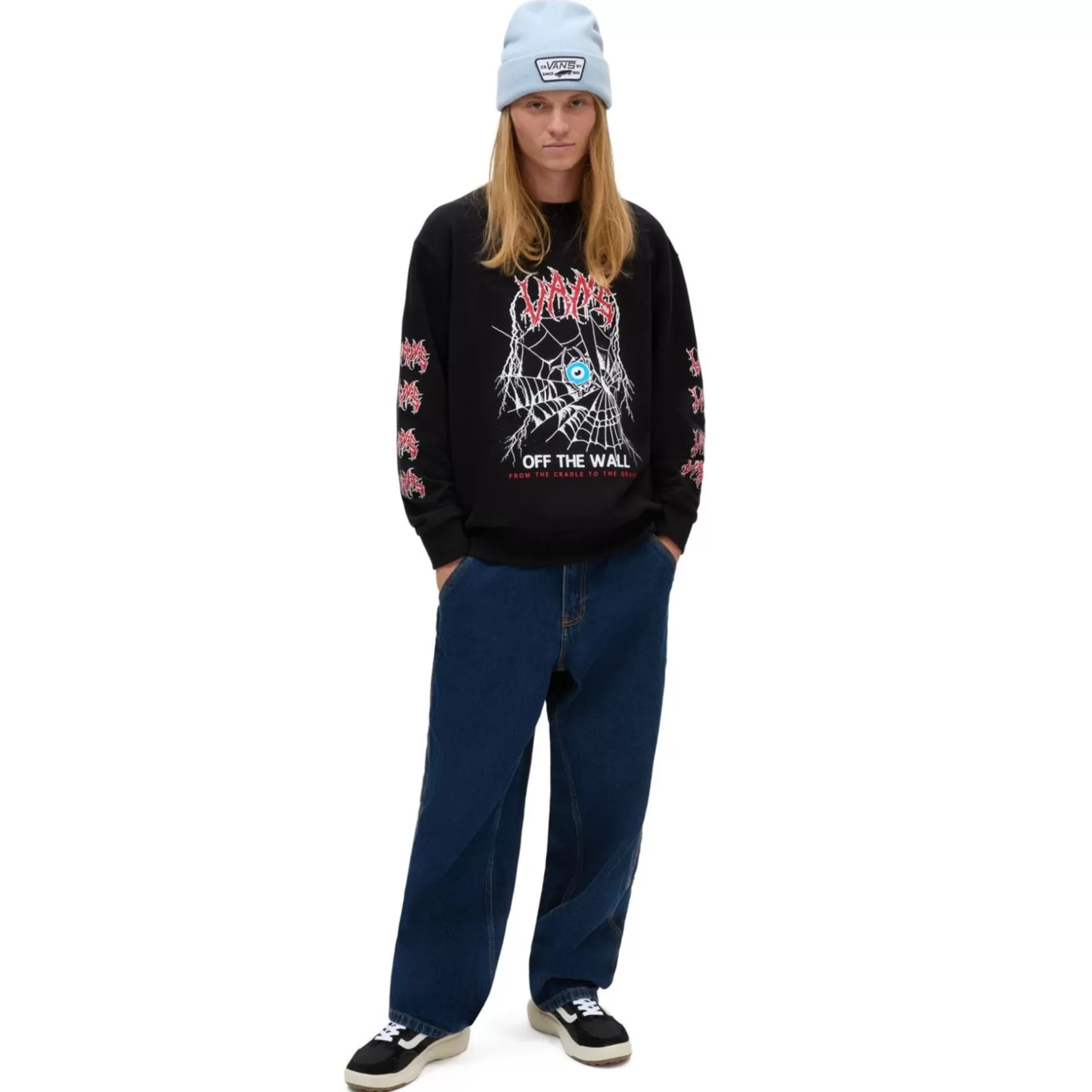 Vans Sudaderas<Sudadera To The Grave De Corte Holgado Y Cuello Redondo Negro