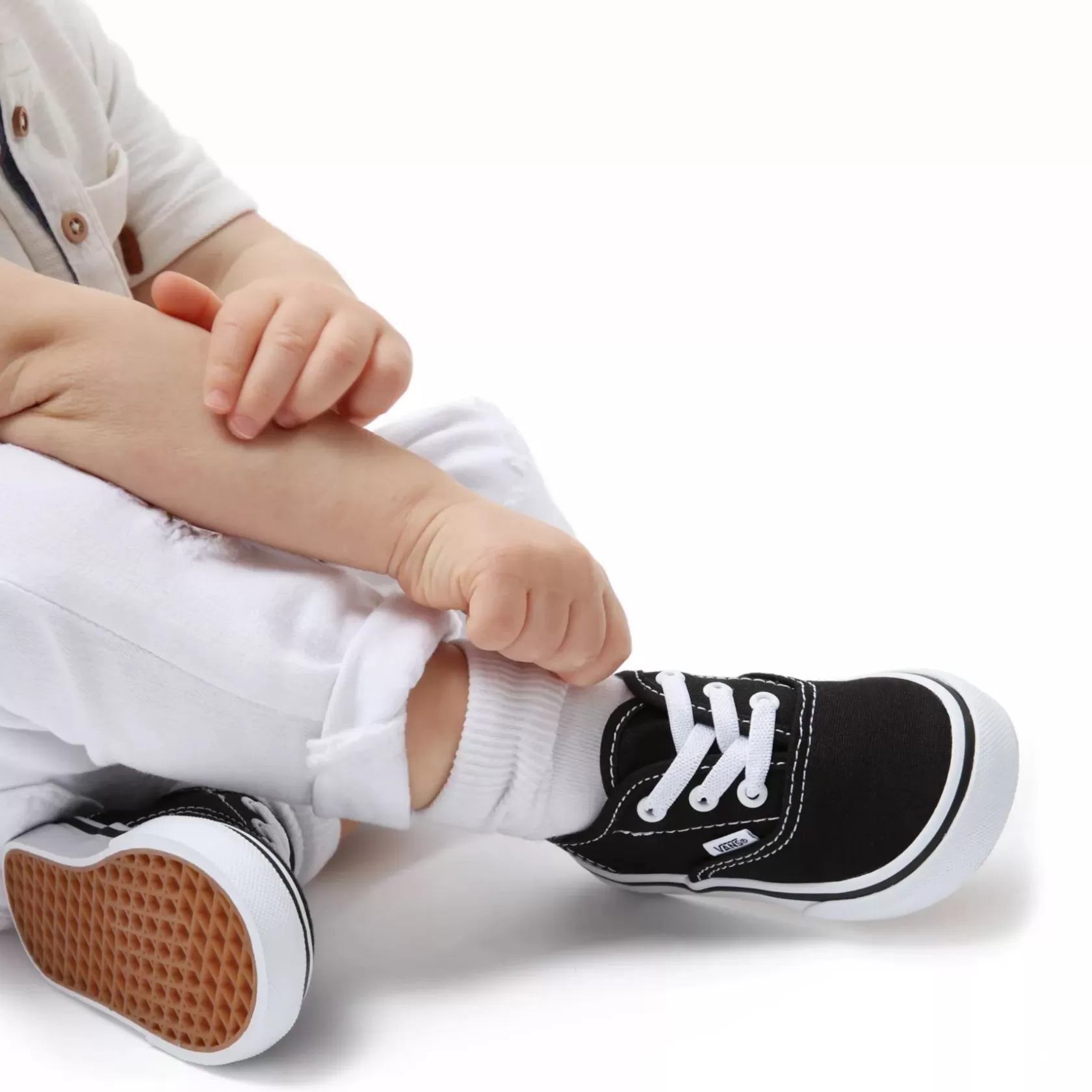 Vans Easy On, Easy Off<Zapatillas De Bebe Authentic Con Cordones Elasticos (1-4 Anos) Negro