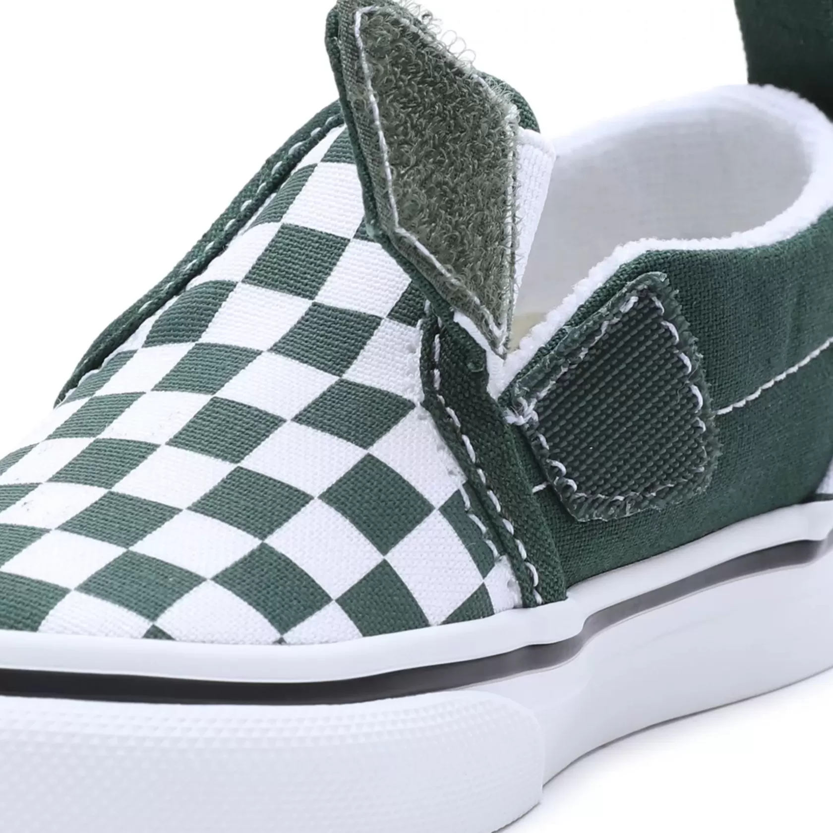 Vans Easy On, Easy Off<Zapatillas De Bebe Checkerboard Slip-On Con Cierre Adherente (1-4 Anos) Verde