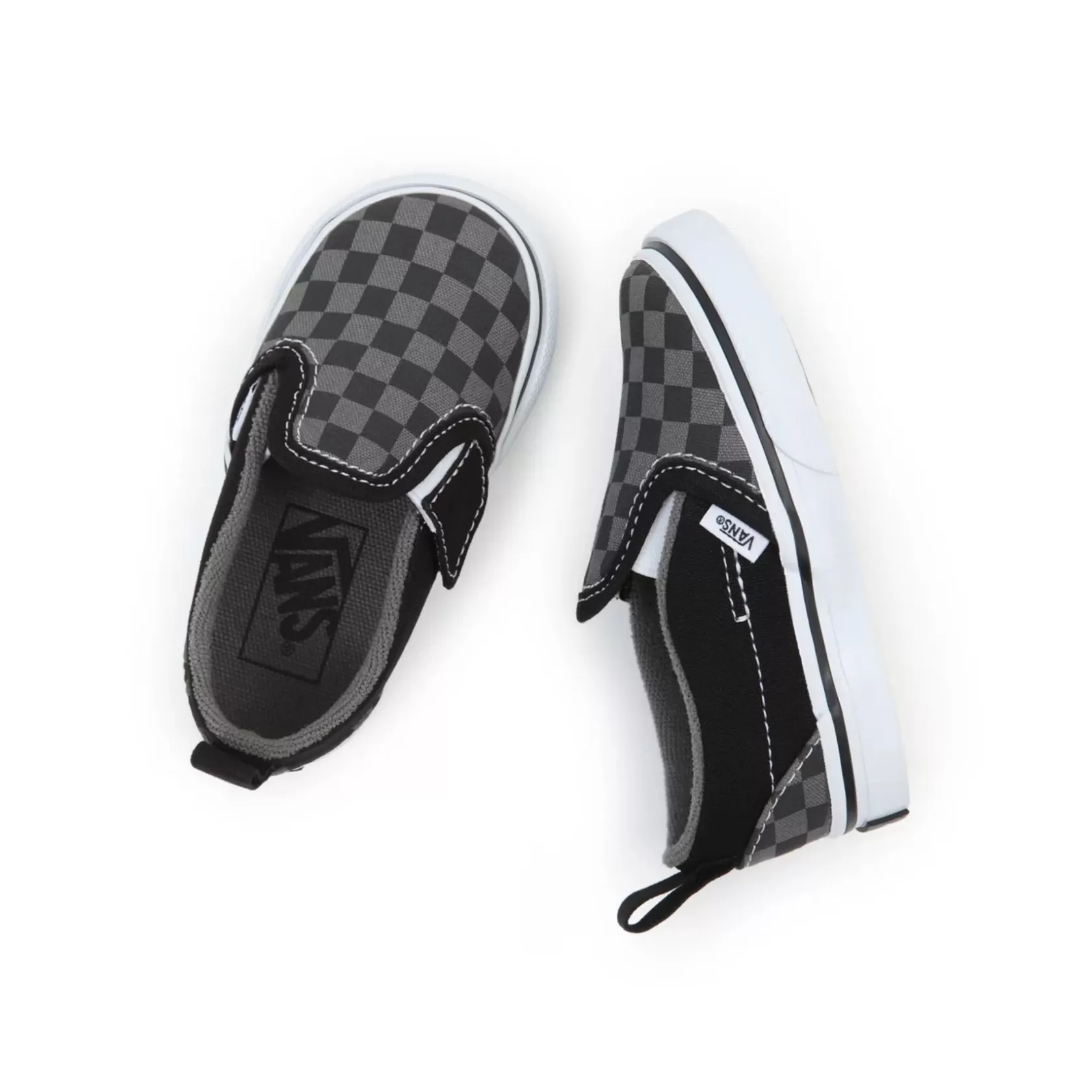 Vans Classics<Zapatillas De Bebe Con Cierre Adherente Checkerboard Slip-On Con (1-4 Anos) Negro, Gris