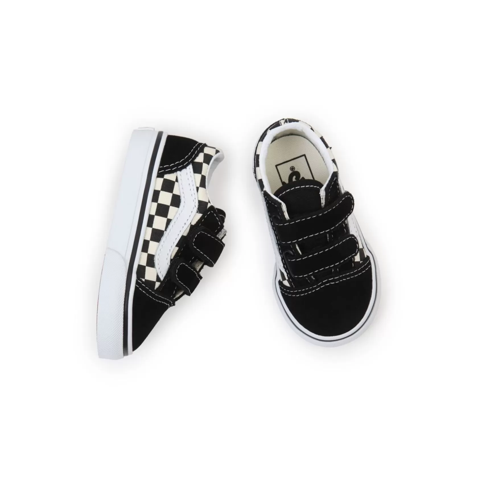 Vans Easy On, Easy Off<Zapatillas De Bebe Con Cierre Adherente Primary Check Old Skool Con Cierre De (1-4 Anos) Negro, Blanco