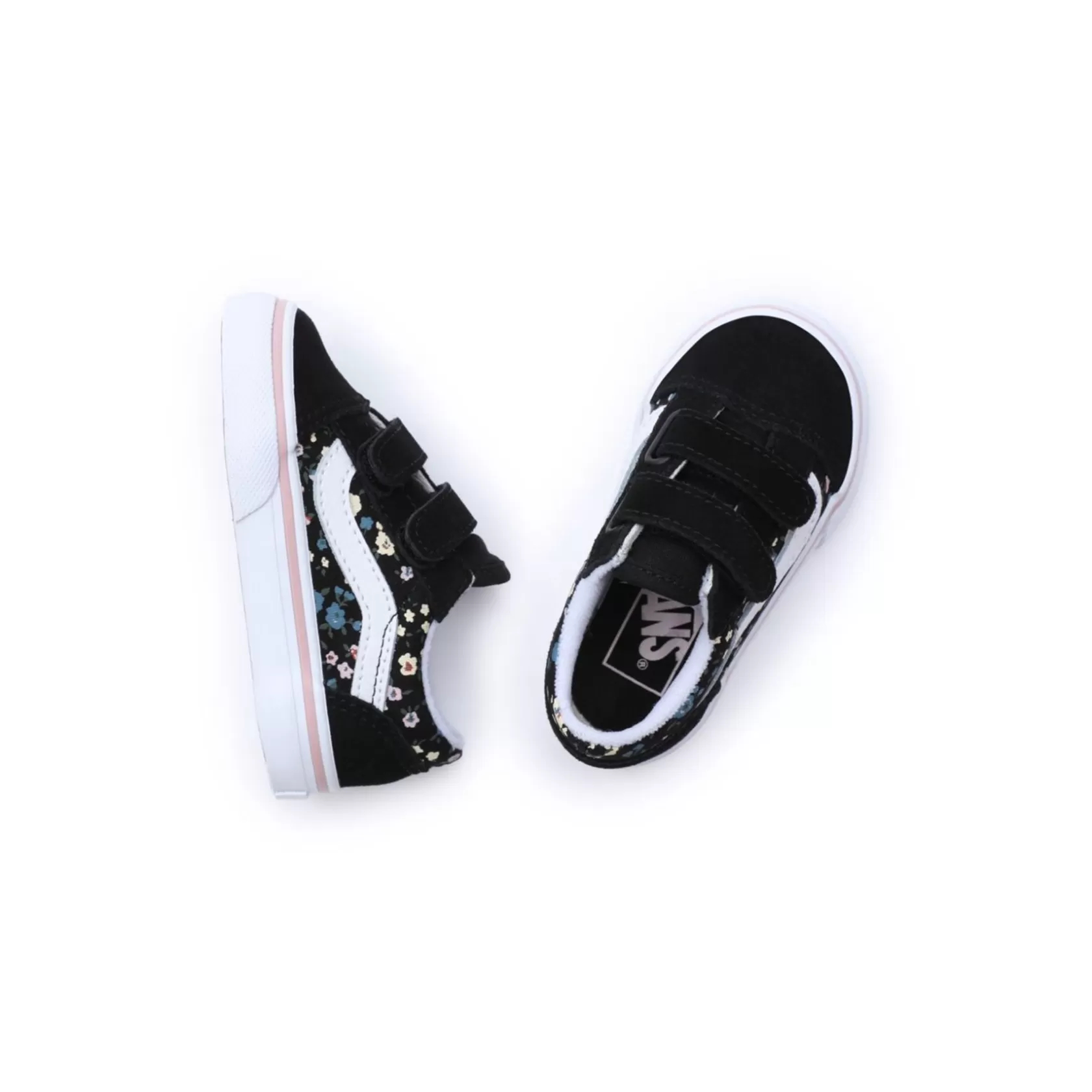 Vans Easy On, Easy Off<Zapatillas De Bebe Floral Old Skool Hook And Loop (1-4 Anos) Negro