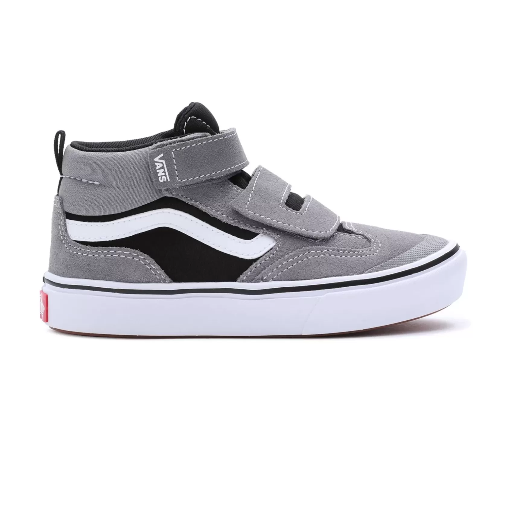 Vans Easy On, Easy Off<Zapatillas De Niños Comfycush New Skool Mid Hook And Loop (4-8 Anos) Gris