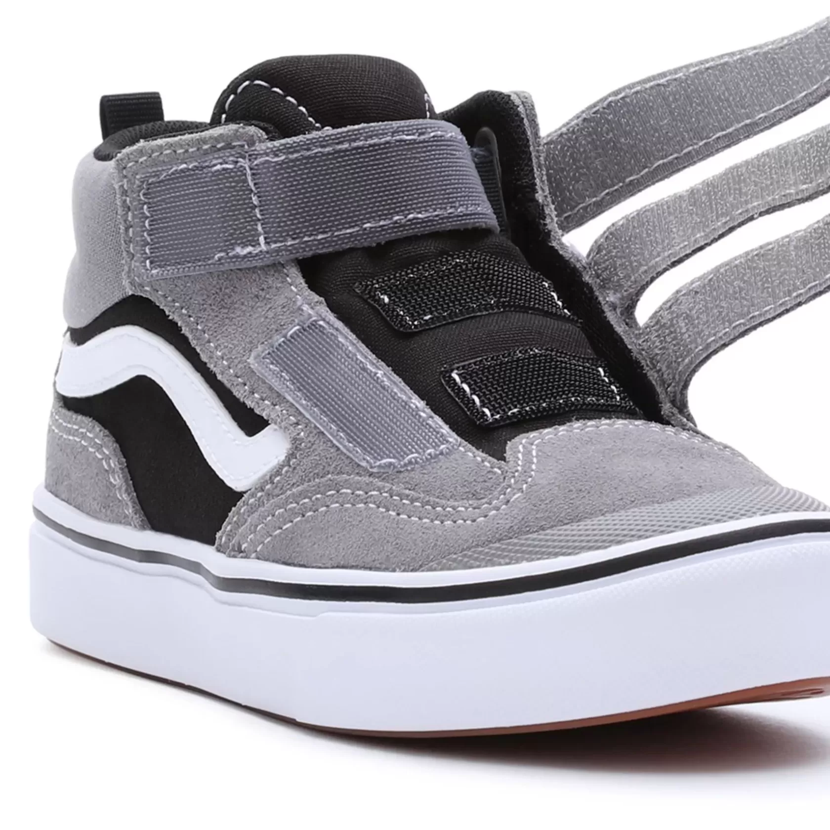 Vans Easy On, Easy Off<Zapatillas De Niños Comfycush New Skool Mid Hook And Loop (4-8 Anos) Gris