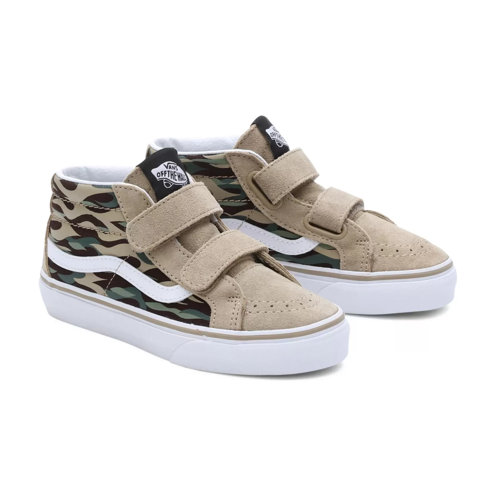 Vans Easy On, Easy Off<Zapatillas De Niños Flame Camo Sk8-Mid Reissue Con Cierre Adherente (4-8 Anos) Marron
