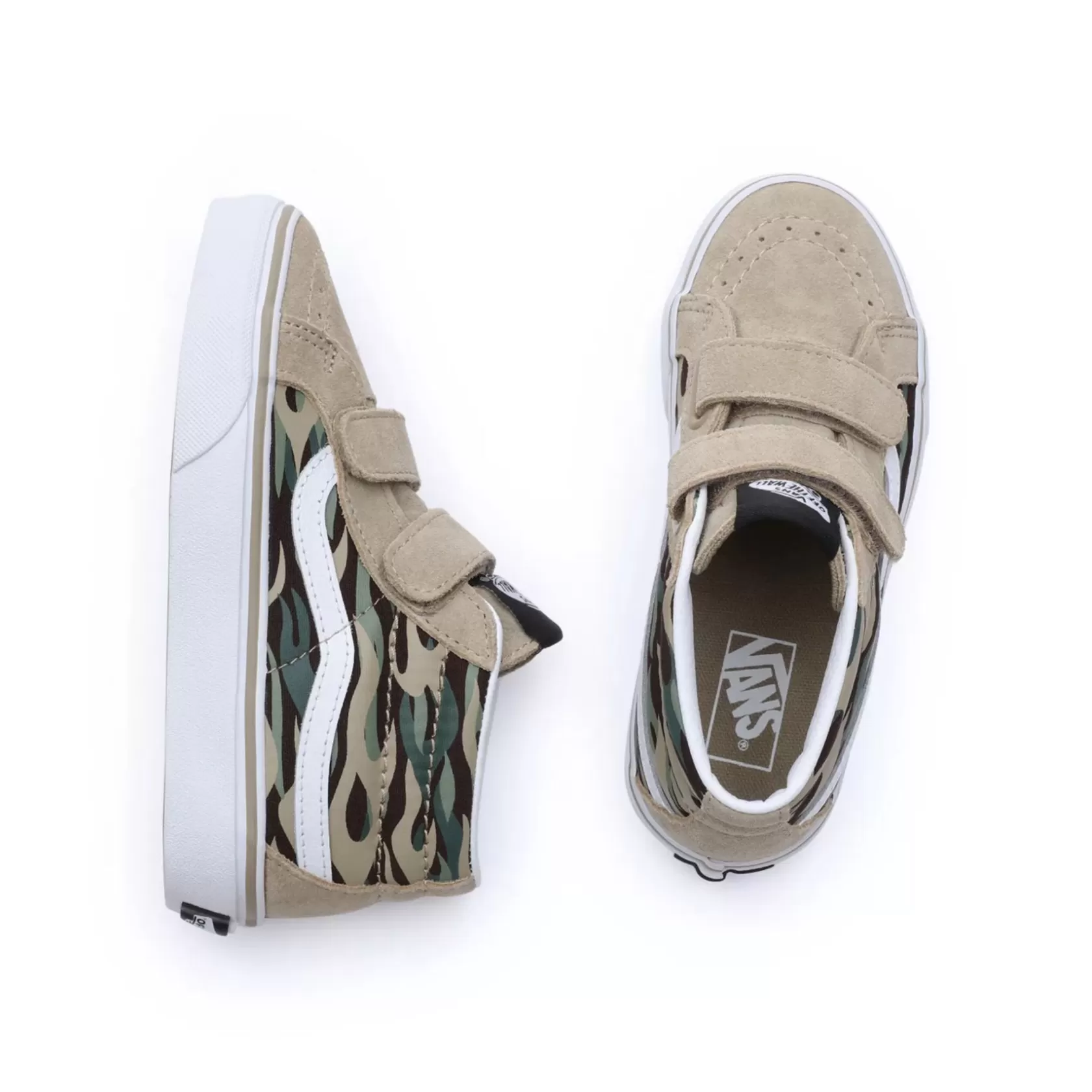 Vans Zapatillas Niño (4-8 Años)<Zapatillas De Niños Flame Camo Sk8-Mid Reissue Con Cierre Adherente (4-8 Anos) Marron
