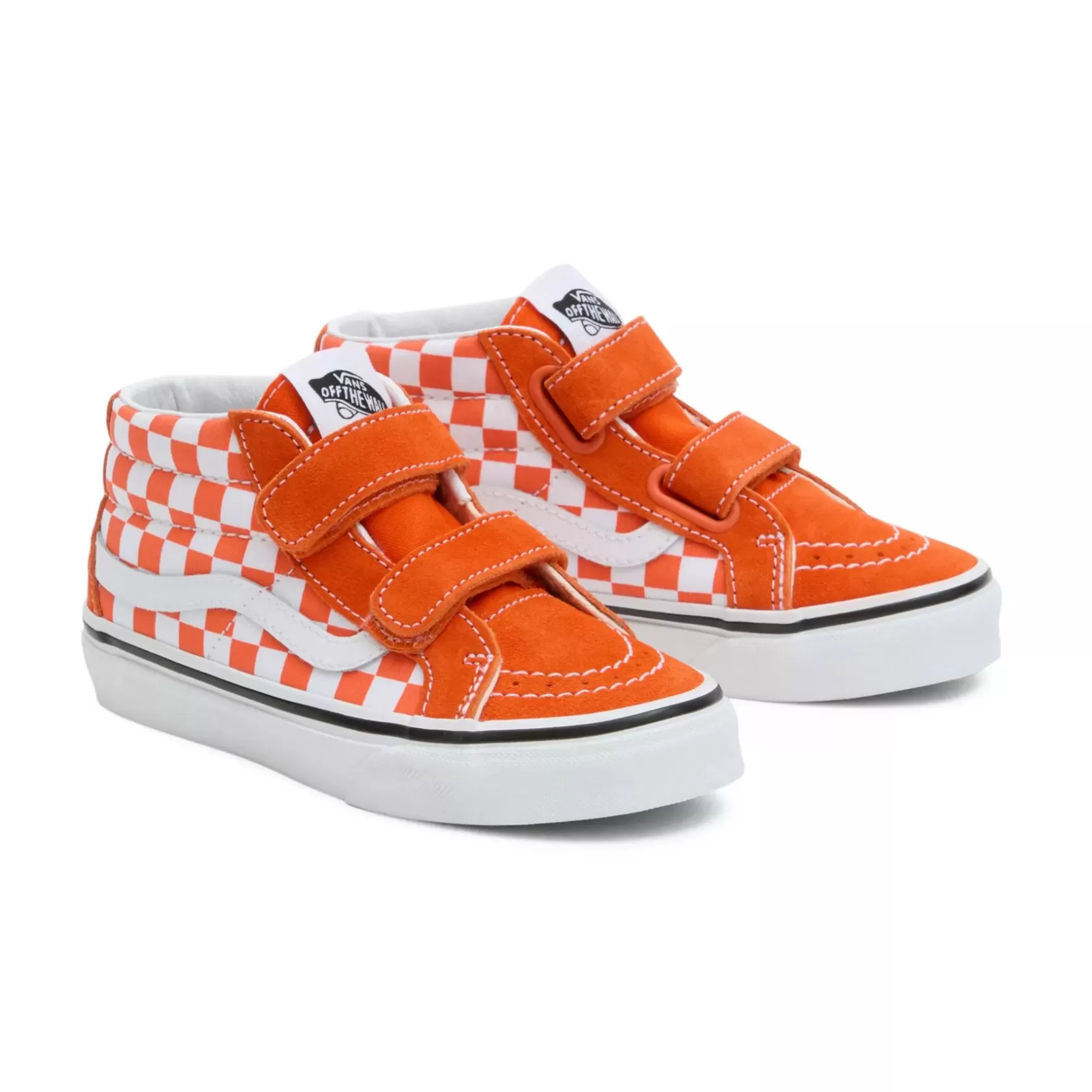 Vans Easy On, Easy Off<Zapatillas De Niños Sk8-Mid Reissue Checkerboard Con Cierre Autoadherente (4-8 Anos) Naranjo